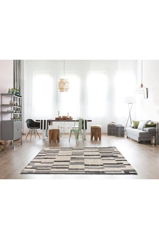 Tapis en toile de jute Enya - Beige et gris