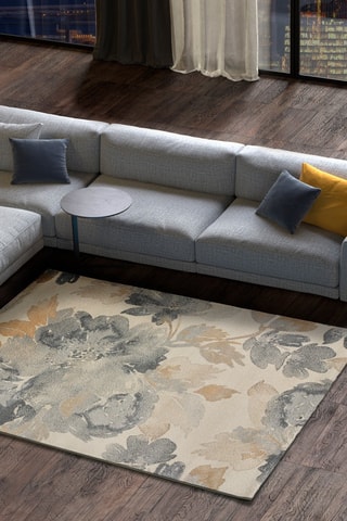 Tapis Flores Sunset - Gris et écru