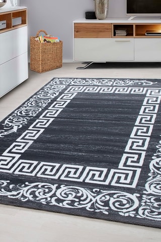 Tapis Miami - Anthracite et blanc