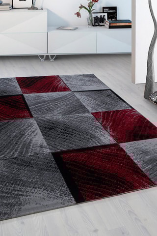 Tapis Plus - Rouge et anthracite