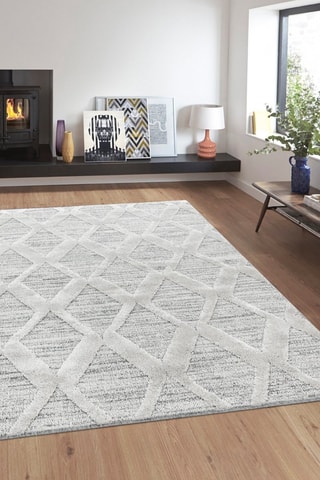 Tapis Pisa - Blanc et gris clair