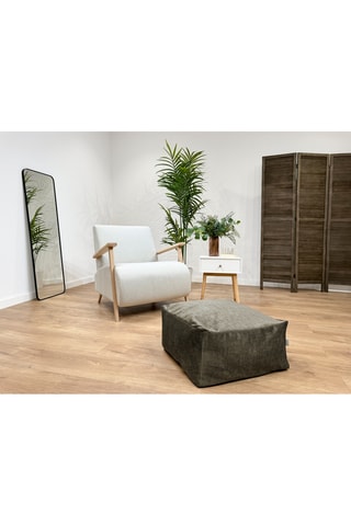 Pouf  - Kaki chiné - En polyester