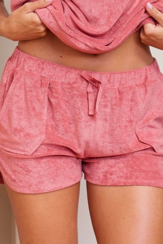 Short en velours Davina - Rouge brique