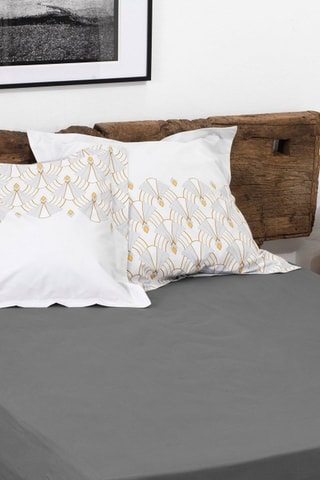 3 sábanas bajeras de algodón 57 hilos/cm² - Gris claro, gris oscuro y negro