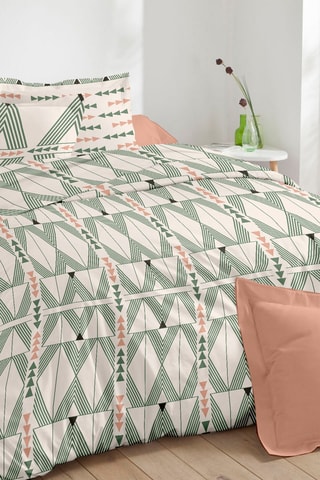 Juego de nórdico de algodón 57 hilos/cm² Le Corbusier - Blanco y verde