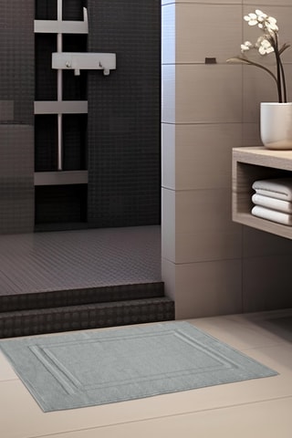 2 alfombras de baño Le temps d'un bain - Gris claro y gris oscuro - 50 x 70 cm