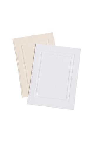 2 alfombras de baño Le temps d'un bain - Blanco y crema - 50 x 70 cm