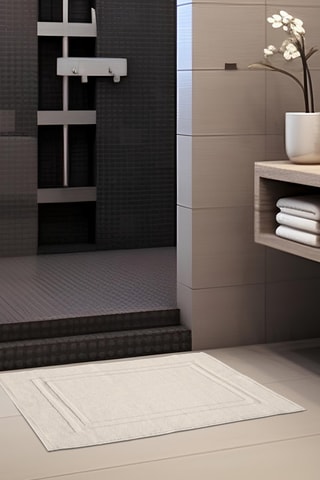 2 alfombras de baño Le temps d'un bain - Blanco y crema - 50 x 70 cm