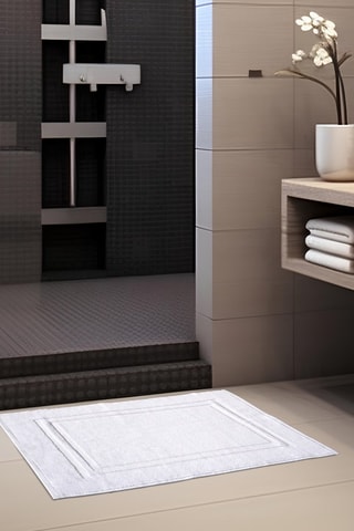 2 alfombras de baño Le temps d'un bain - Blanco y crema - 50 x 70 cm