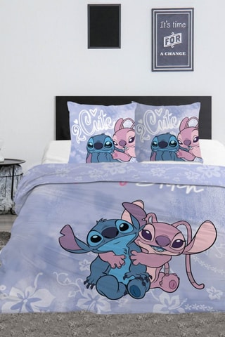 Juego de nórdico de algodón 80 hilos/cm² Stitch Lilo y Stitch Disney - Azul