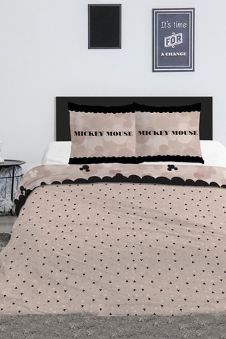 Juego de nórdico Mickey y Minnie Disney - Beige y negro -240 x 220 cm