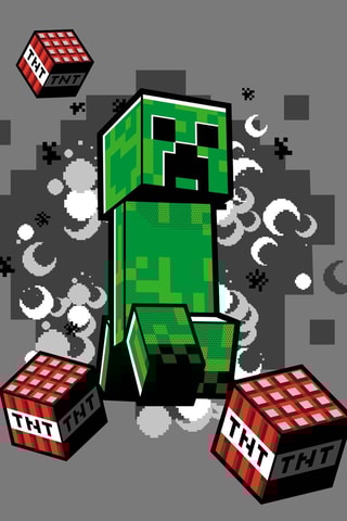 Plaid Minecraft - Vert - 130 x 160 cm