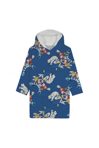 Poncho con capucha infantil Sonic - Azul