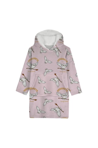 Poncho con capucha infantil Hedwig Harry Potter - Rosa empolvado y blanco
