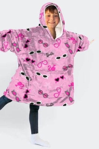 Poncho con capucha infantil Barbie - Rosa
