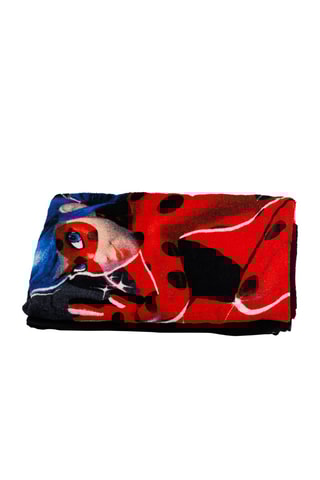 Toalla de playa Ladybug Miraculous - Negro y rojo - 70 x 140 cm