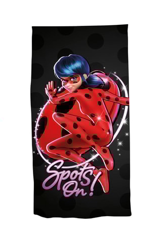 Toalla de playa Ladybug Miraculous - Negro y rojo - 70 x 140 cm
