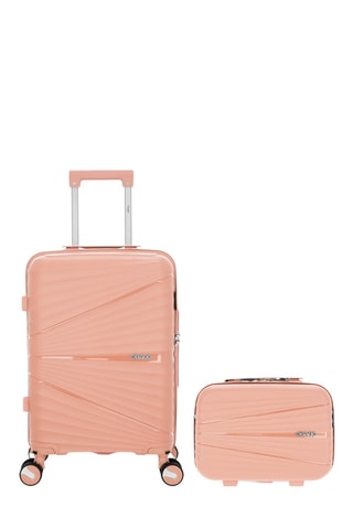 Valise cabine et vanity Vela (S/W) - Rose clair - 55/35 cm