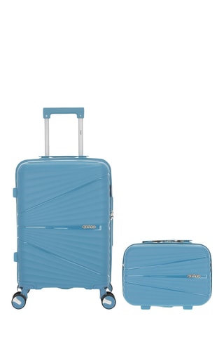 Valise cabine et vanity Vela (S/W) - Bleu clair - 55/35 cm
