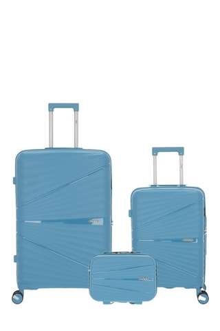 Set van 2 Trolleys met Beautycase Vela (S/L/W) - Lichtblauw - 55 / 75 / 35 cm