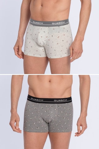 2 Boxers Gemêleerd Grijs