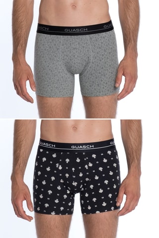 2 Boxers - Zwart en Grijs