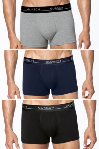 3 Boxers - Zwart en Grijs