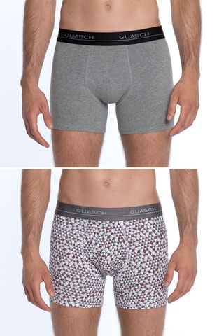 2 Boxers - Grijs en Wit