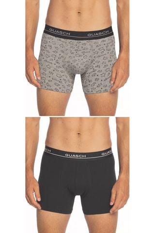 2 Boxers - Zwart en Gemêleerd Lichtgrijs