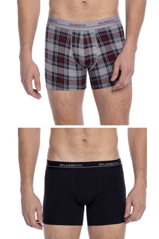 2 Boxers - Zwart en Gemêleerd Lichtgrijs