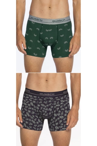 2 Boxers - Groen en Marineblauw