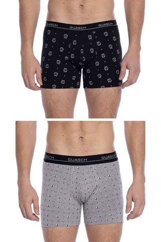 2 Boxers - Zwart en Gemêleerd Grijs