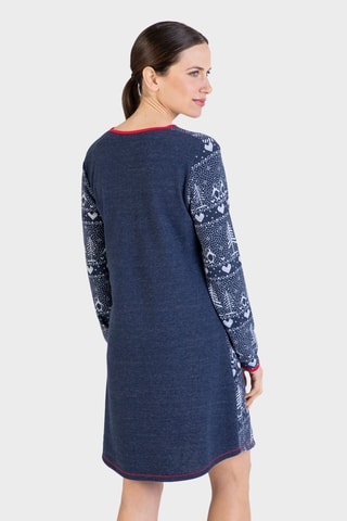 Nachthemd - Marineblauw en Wit