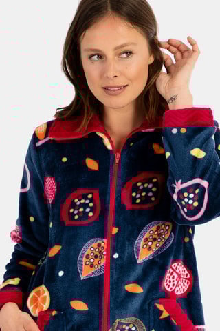 Badjas - Marineblauw en Bordeauxrood