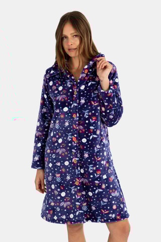 Badjas met Capuchon - Marineblauw en Rood