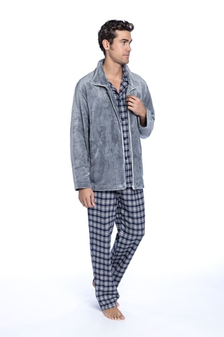 Velours Pyjamajasje - Lichtgrijs