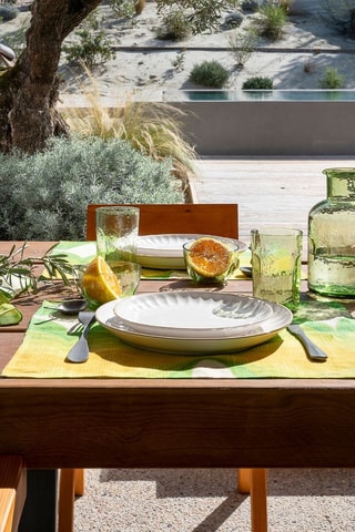 2 sets de table en lin Cake - Vert clair et blanc - 35 x 50 cm