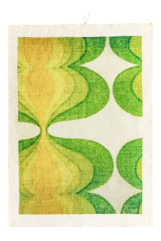 Torchon en lin Cocotte - Vert clair et blanc