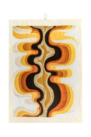 Torchon en lin Cocotte - Blanc et marron foncé