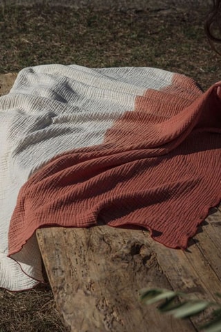 Serviette de bain tie and dye Philo2 - Rouge brique - 50 x 70 cm