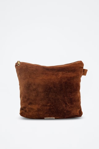 Trousse de toilette en velours Adonie - Marron