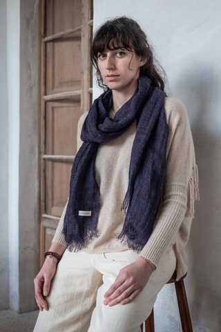 Echarpe en lin Virgin - Violet foncé