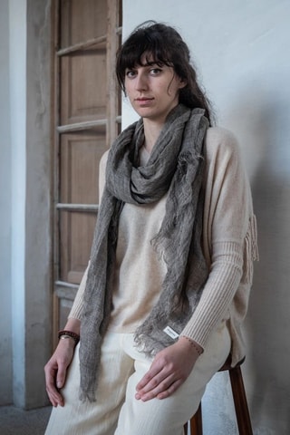 Echarpe en lin Virginia - Gris clair