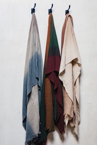 Echarpe en laine tie and dye Manille - Bordeaux et marron