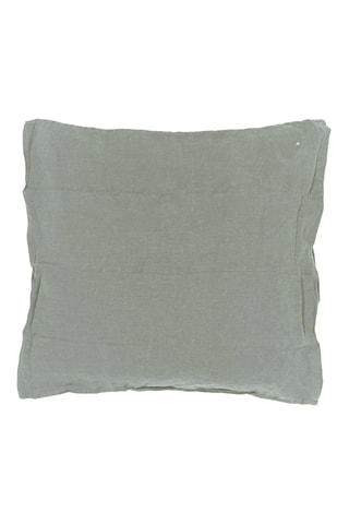 Taie d’oreiller en lin et percale de coton 60 fils/m² Dona - Vert - 65 x 65 cm