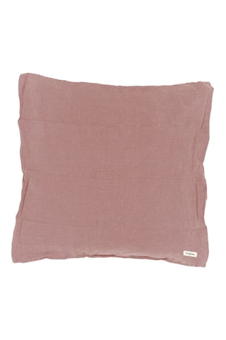 Taie d’oreiller réversible en percale de coton 60 fils/m²et lin 190 g/m² Dona - Rose - 65 x 65 cm