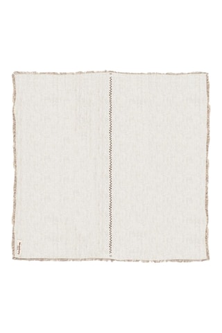 Nappe carré en lin Ramen - Gris chiné - 100 x 100 cm