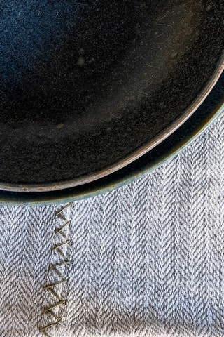 Nappe carré en lin Ramen - Gris chiné - 100 x 100 cm