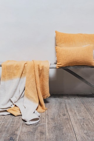 Coussin dip and dye Taichi - Orange et beige - 25 x 40 cm