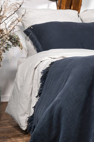 Plaid en lin Gatsby - Bleu marine - 150 x 180 cm